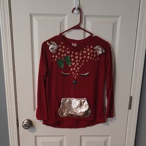 HOLIDAY TIME Red Reindeer Kids Top